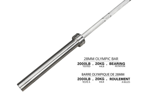 Hard Chrome Olympic Bar - 86", 28mm, Bearing - 2000lb Rating