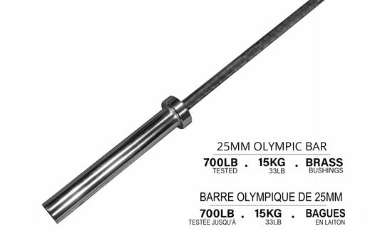 Olympic Women's CrossFit Bar, 25mm, 33lbs, Black Oxide