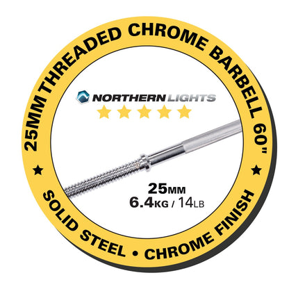 Threaded Chrome 60" Barbell  (No Collars)