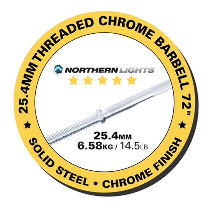 Threaded Chrome 72" Barbell  (No Collars)